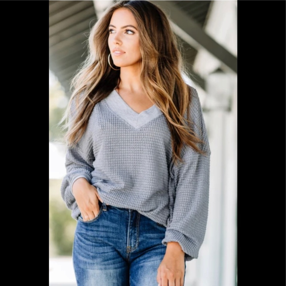 Free People South Side Thermal in Grey Size M